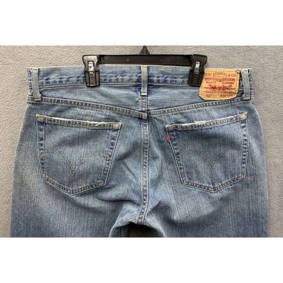 Vtg Levi’s 527 Men’s Denim Jeans Low Boot Cut Blue Distressed Size 36X34 - Picture 8 of 16